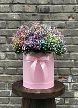 Цветочная композиция из Гипсофила и Розы в шляпной коробке #REPLACE_PRED# Давыдовке