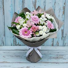 Букет цветов из:  Герберы, Альстромерии и Хризантемы #REPLACE_PRED# Давыдовке