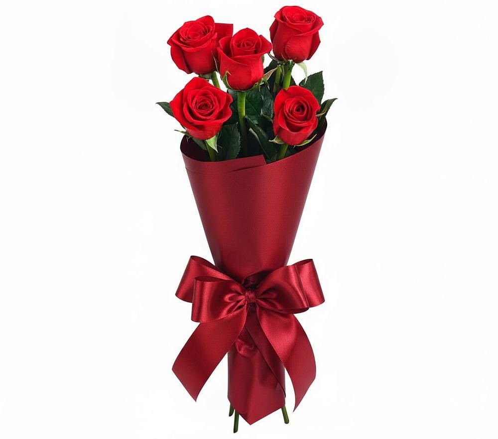 Букет 5 Красных роз Эдлесс Лав в Давыдовке