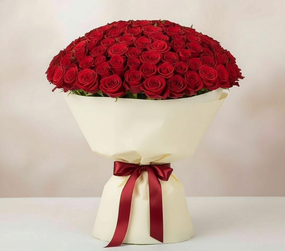 Букет 101 Красная роза Милано в Давыдовке