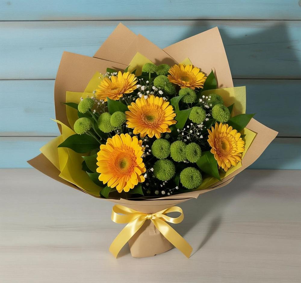 Букет цветов из: Герберы и Хризантемы в Давыдовке
