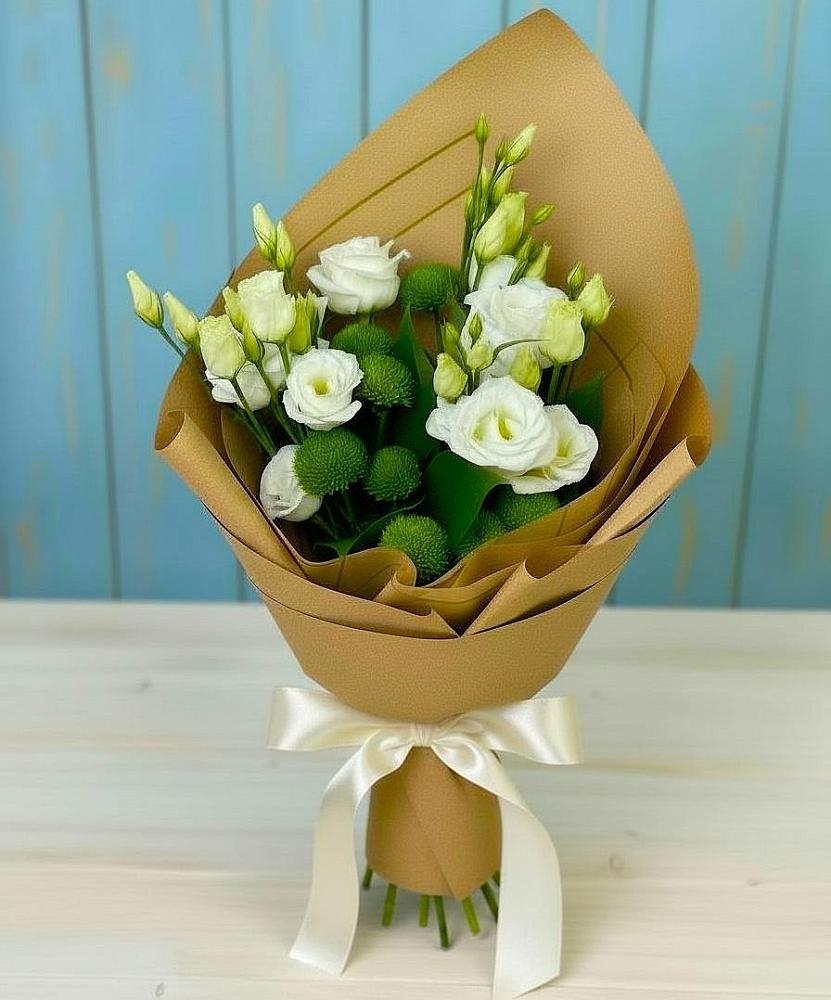 Букет цветов из: Хризантемы и Лизиантусы в Давыдовке