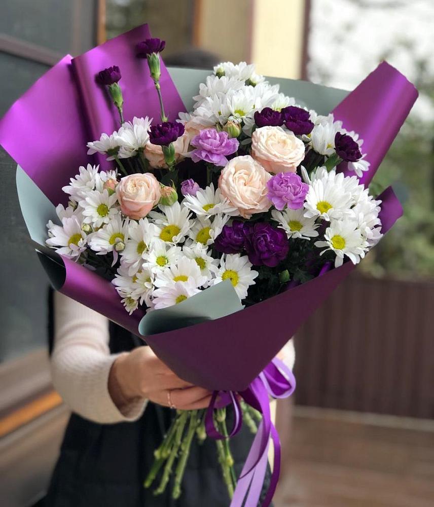 Букет цветов из: Хризантемы, Гвоздики и Розы в Давыдовке