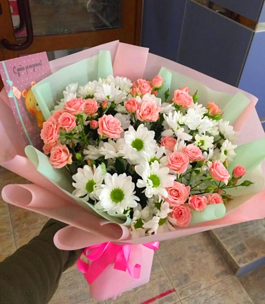 Букет цветов из: Розы и Хризантемы в Давыдовке