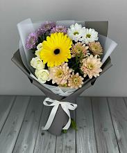 Букет цветов из:  Розы, Герберы и Хризантемы в Давыдовке
