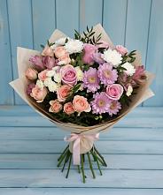 Букет цветов из:  Хризантемы, Розы и Альстромерии в Давыдовке