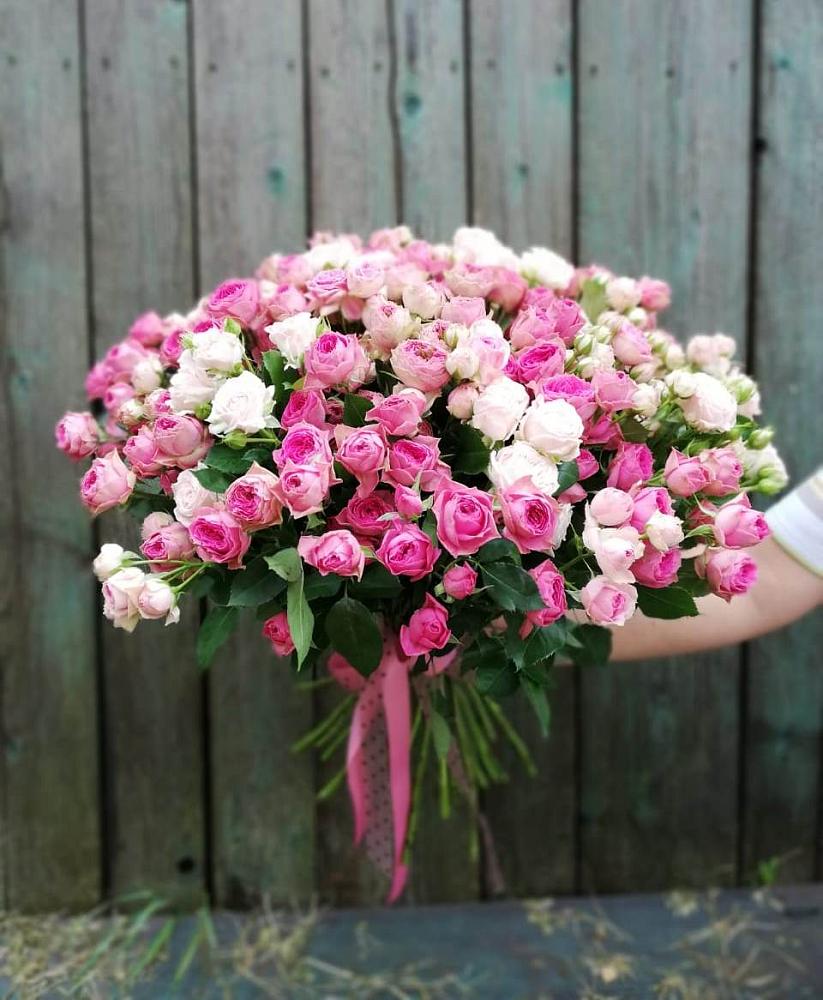 Букет Розовые кустовые розы Натали и Лав Лидия в Давыдовке