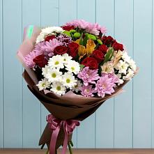 Букет цветов из:  Розы, Хризантемы и Альстромерии в Давыдовке