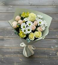 Букет цветов из:  Альстромерии, Розы и Хризантемы в Давыдовке