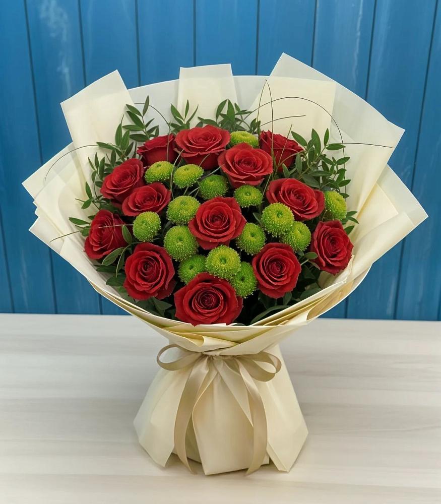 Букет цветов из: Розы и Хризантемы в Давыдовке