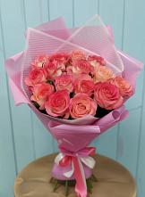 Букет 15 Розовых роз Равель в Давыдовке